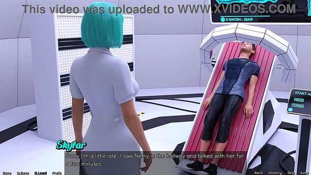 Hot Busty Doctor Treats Patient With Blowjob And Giant Tits Creampie In Space Game