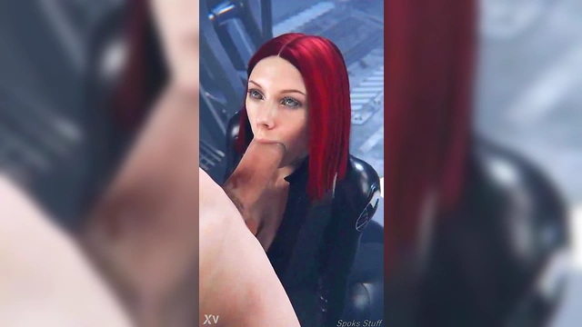Black Widow Gets Covered in Cum on Face and Tits in 3D Hentai Action