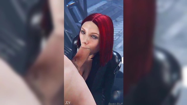 Black Widow Gets Covered in Cum on Face and Tits in 3D Hentai Action