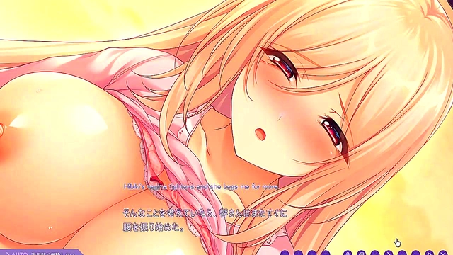 Hentai Anime Couple Engage in Steamy Eroge Visual Novel Action With Subtitles