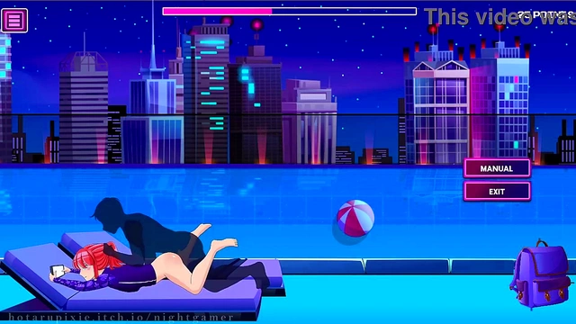 Cute Anime Babe Wears Long Sleeve Rashguard for Erotic Nightgaming Fun