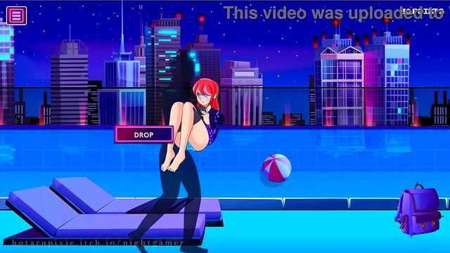 Cute Anime Babe Wears Long Sleeve Rashguard for Erotic Nightgaming Fun