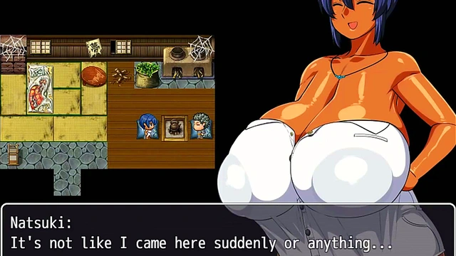 Tanned Busty Natsuki Teases in Sexy Outfit for Striptease Fantasy