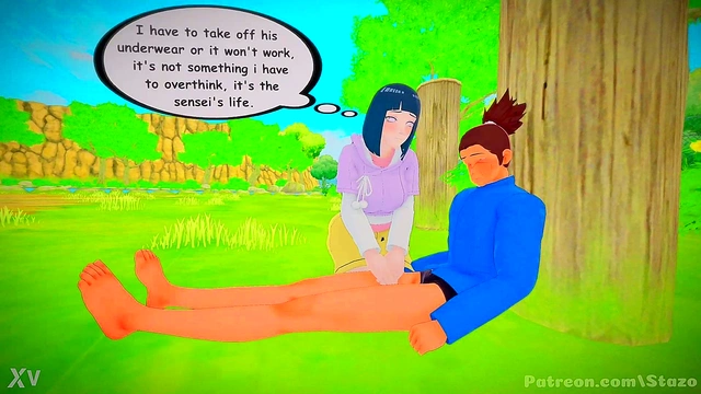 Hinata’s Big Tits Handjob Turns Naruto Green With Envy In Steamy Anime Scene
