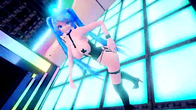 Hatsune Miku Takes Big Tits Action in 3D MMD Fantasy