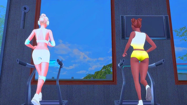 Lustful Lesbian Sluts Get Dirty in the Gym for Busty 3D Anime BDSM Fun