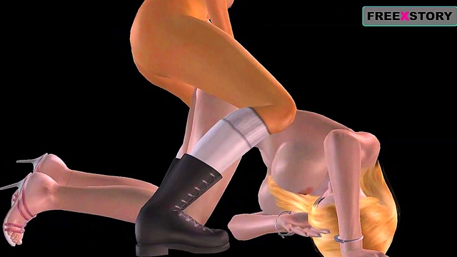 Cute 3D Anime Lesbians Enjoy Strapon Fun in Doggy Style