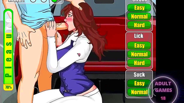 Busty Hentai Girl Helps Out On The Road With Seductive Anime Action