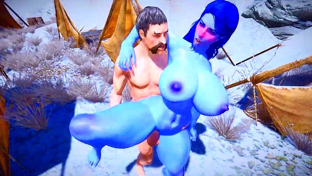 Sexy Blue Bimbo Elf Loves Taking Massive Cocks In 3D Hentai Action