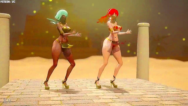 Horny RWBY Girls Pyrrha & Emerald Dance Seductively For Your Pleasure
