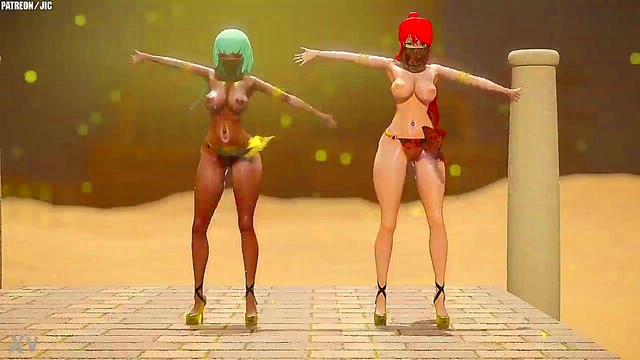 Horny RWBY Girls Pyrrha & Emerald Dance Seductively For Your Pleasure