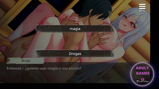 Busty Anime Witch Imprisons You for Steamy Erogame Adventures