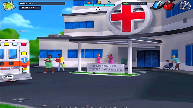 Busty Summer Saga Nurse Gives Animated Blowjob in Japanese Hentai Game