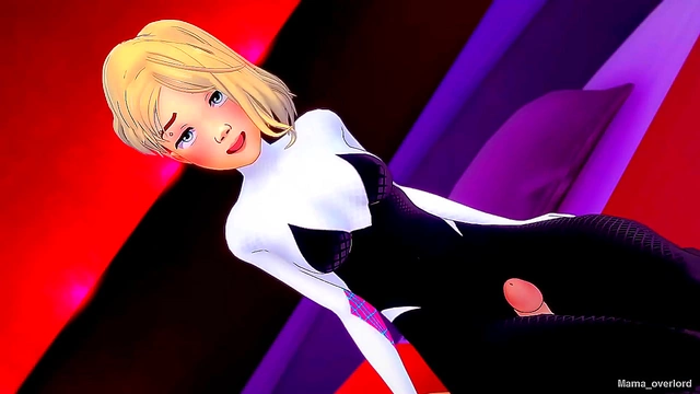 Spider-Gwen Fucks Wearing Her Suit in Love Hotel for Hot Uncensored Action