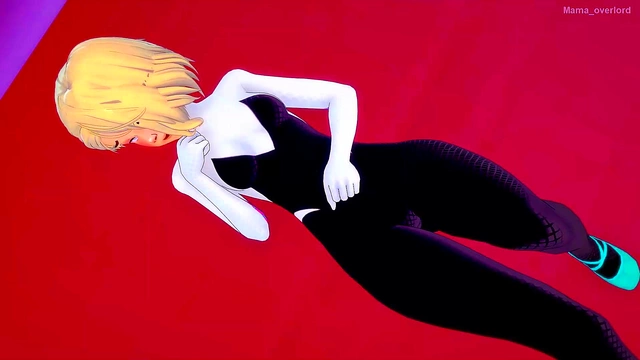 Spider-Gwen Fucks Wearing Her Suit in Love Hotel for Hot Uncensored Action