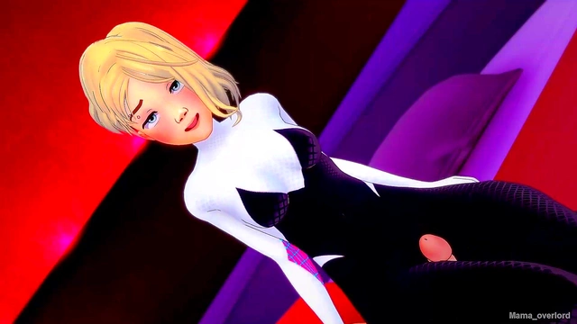 Spider-Gwen Fucks Wearing Her Suit in Love Hotel for Hot Uncensored Action