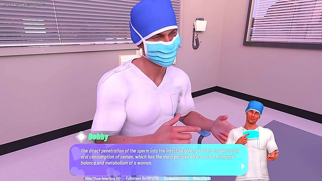 Mature MILF Gets naughty During 3D Anime Gynecologist Exam for Climax