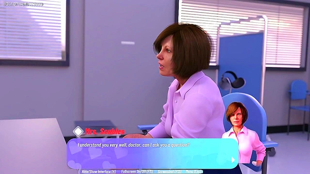 Mature MILF Gets naughty During 3D Anime Gynecologist Exam for Climax