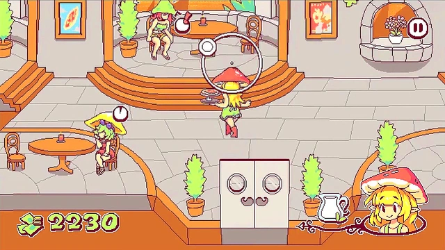 Cute Futanari Babe Cums All Over Customers' Tits & Faces in Hentai PC Game