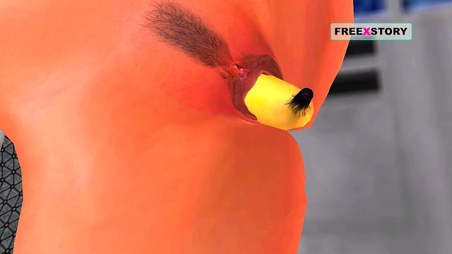 Sexy Indian Cartoon Babe Masturbates With Banana In Steamy Anime Scene