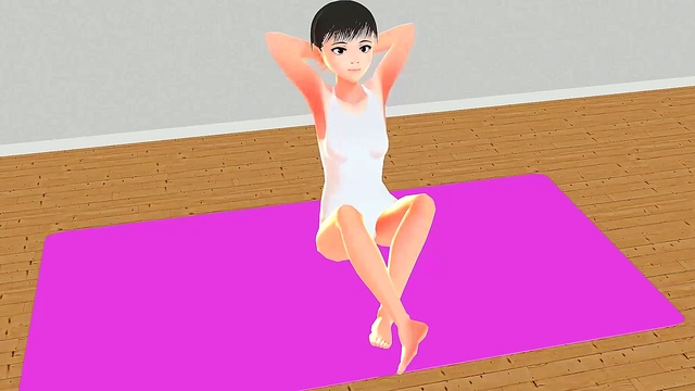 Anime Yoga Chick Stretches for Leo's Pleasure in naughty Cartoon Action