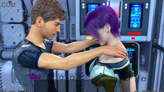 Stranded In Space – Busty Anime Babe Craves Giant Dick In Curvy Room Scene