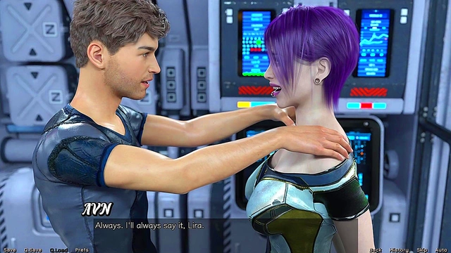 Stranded In Space – Busty Anime Babe Craves Giant Dick In Curvy Room Scene