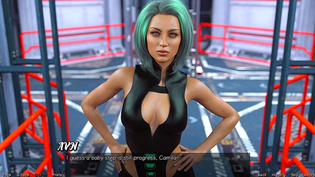 Stranded In Space – Busty Anime Babe Craves Giant Dick In Curvy Room Scene