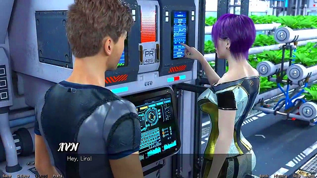 Stranded In Space – Busty Anime Babe Craves Giant Dick In Curvy Room Scene