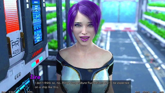 Stranded In Space – Busty Anime Babe Craves Giant Dick In Curvy Room Scene