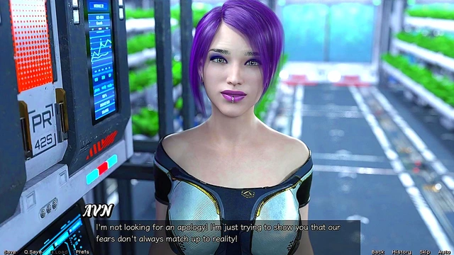 Stranded In Space – Busty Anime Babe Craves Giant Dick In Curvy Room Scene