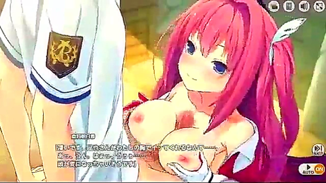 Asuka Seductively jerks off for your pleasure in Eroge Anime Scene