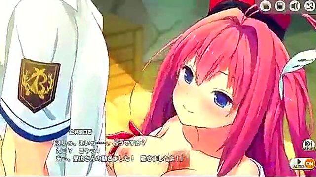 Asuka Seductively jerks off for your pleasure in Eroge Anime Scene
