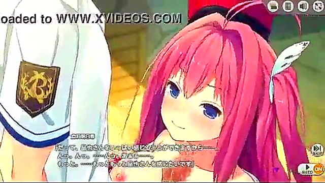 Asuka Seductively jerks off for your pleasure in Eroge Anime Scene