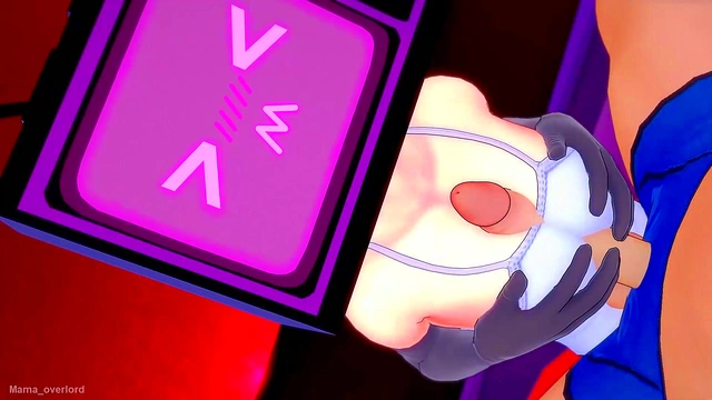 Hot TV Woman in Uniform Awaits Her Reward With Skirt & Gloves On Bed