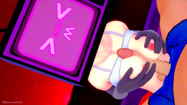 Hot TV Woman in Uniform Awaits Her Reward With Skirt & Gloves On Bed