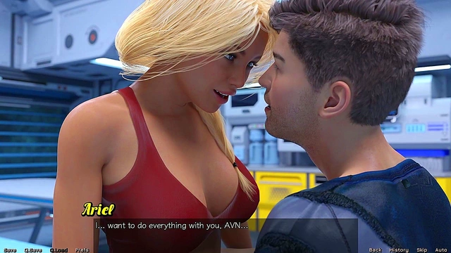 BlondeVirgin Gets Motorboated By Busty Alien In Stranded Space Game Adventure