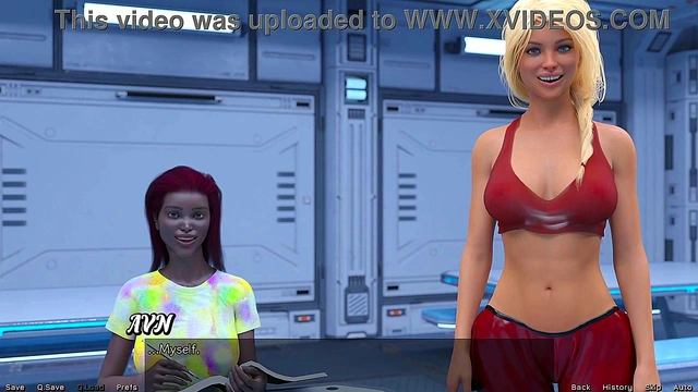 BlondeVirgin Gets Motorboated By Busty Alien In Stranded Space Game Adventure