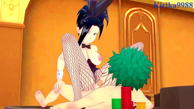 My Hero Academia – Mina, Momo, and Izuku’s Intense Bunny Girls Sex Session