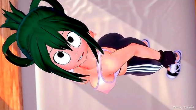 Sweaty Tsuyu Asui Gets Wet & Horny After Exercise, Craves Bedtime Fun
