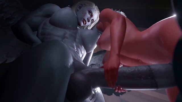 Winged Futa Guest Pounds Woman Hard for Anal Sex & Facial Cumshot