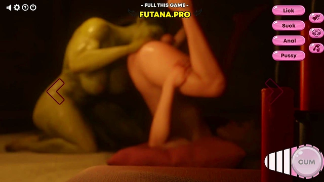 Futanari Orc-Girl Fucks Hard & Licks Ass for Multiple Cums in Animated 3D Sex Fest