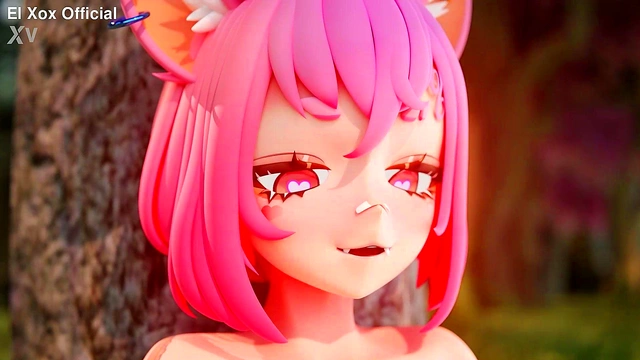 Horny VTuber Bunny-Girls Enjoy Outdoor Lesbian Fun With Cat-and-Doggirls