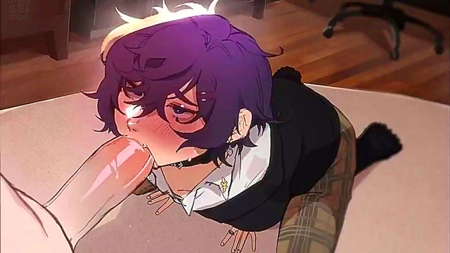 Cute Anime Boy Gives Seductive Blowjob With Innocent Charm