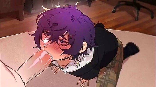 Cute Anime Boy Gives Seductive Blowjob With Innocent Charm