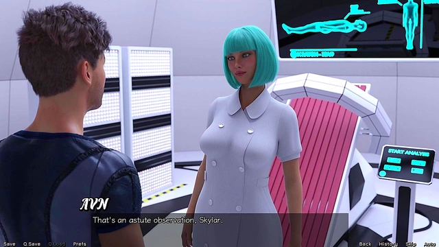 Blue-Haired MILF Craves Threesome With Busty Doc & You In Sexy 3D Hentai Adventure