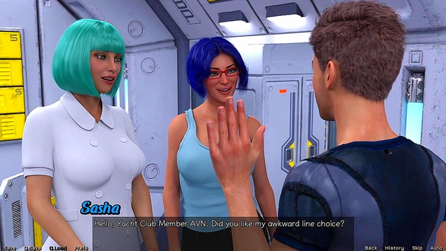 Blue-Haired MILF Craves Threesome With Busty Doc & You In Sexy 3D Hentai Adventure