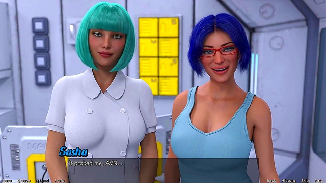 Blue-Haired MILF Craves Threesome With Busty Doc & You In Sexy 3D Hentai Adventure