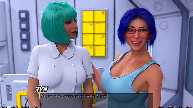Blue-Haired MILF Craves Threesome With Busty Doc & You In Sexy 3D Hentai Adventure