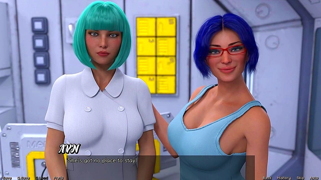 Blue-Haired MILF Craves Threesome With Busty Doc & You In Sexy 3D Hentai Adventure